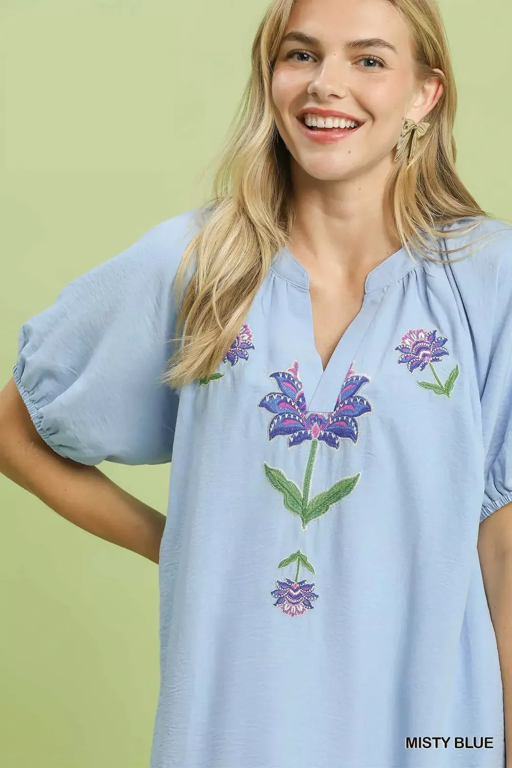 Embroidered Floral Babydoll Dress, image 4