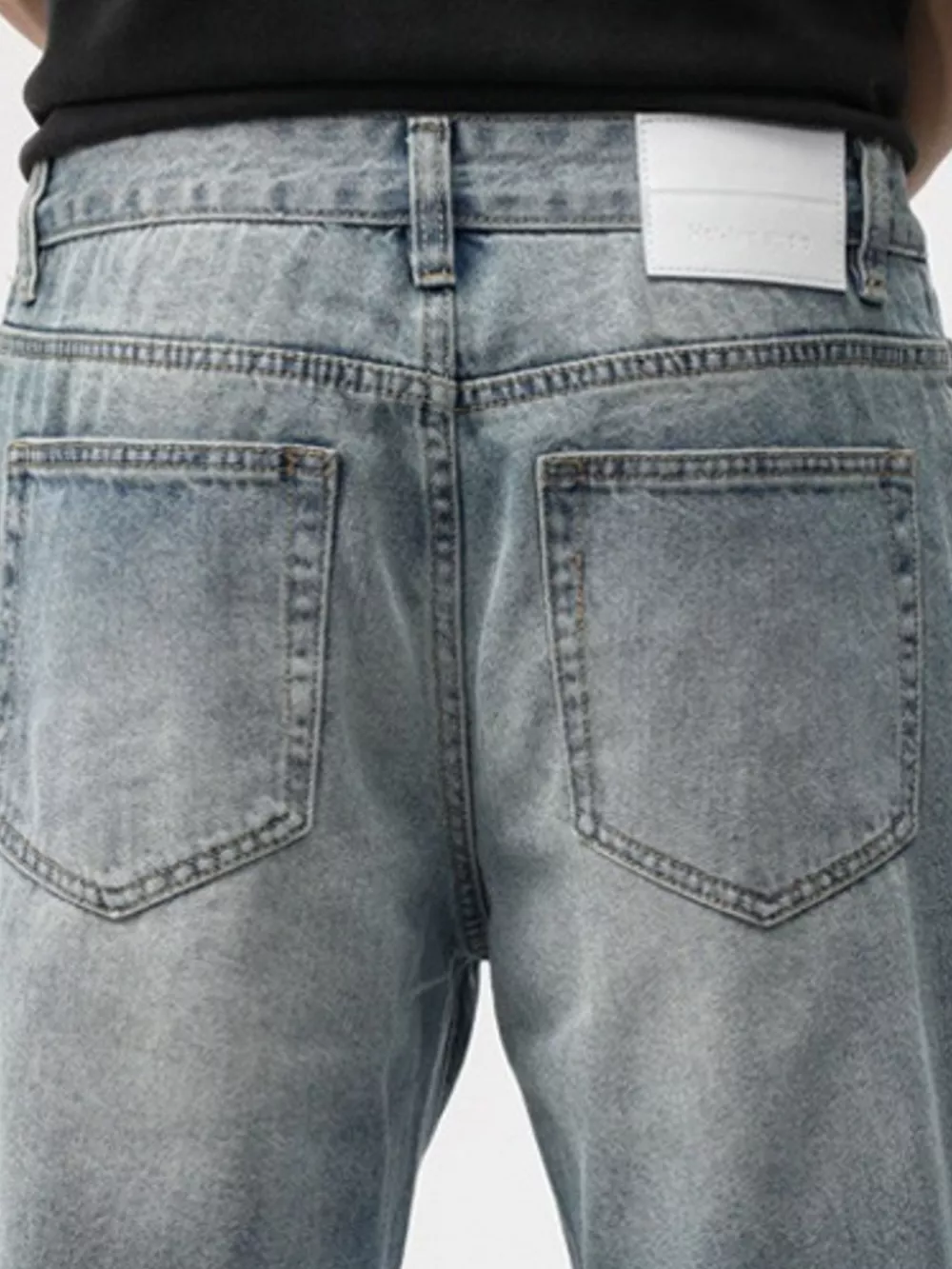 Men's Washed Wide Leg Jeans, image 9