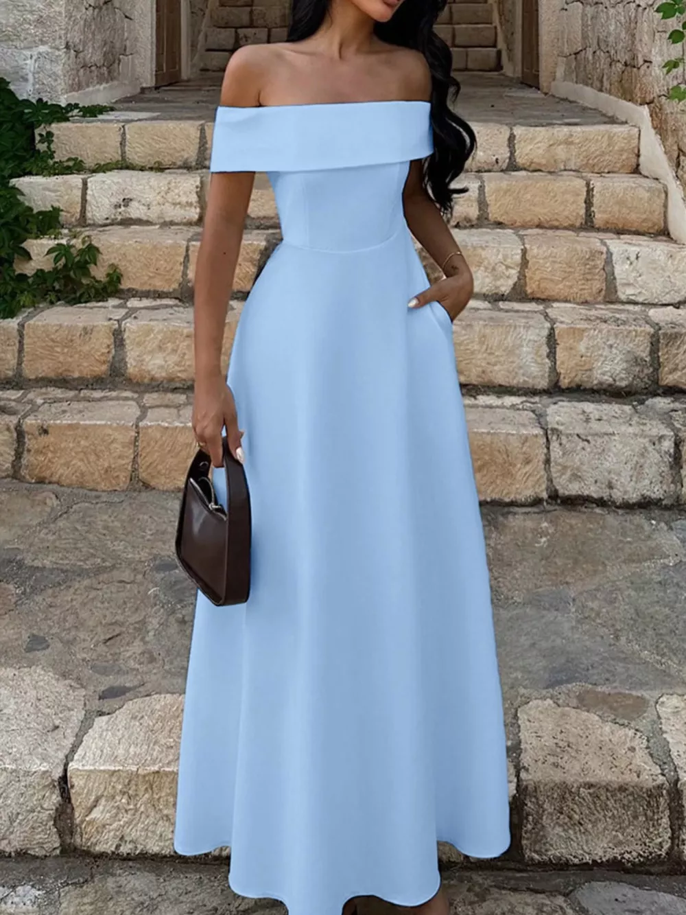Off-Shoulder A-Line Maxi Dress, image 11
