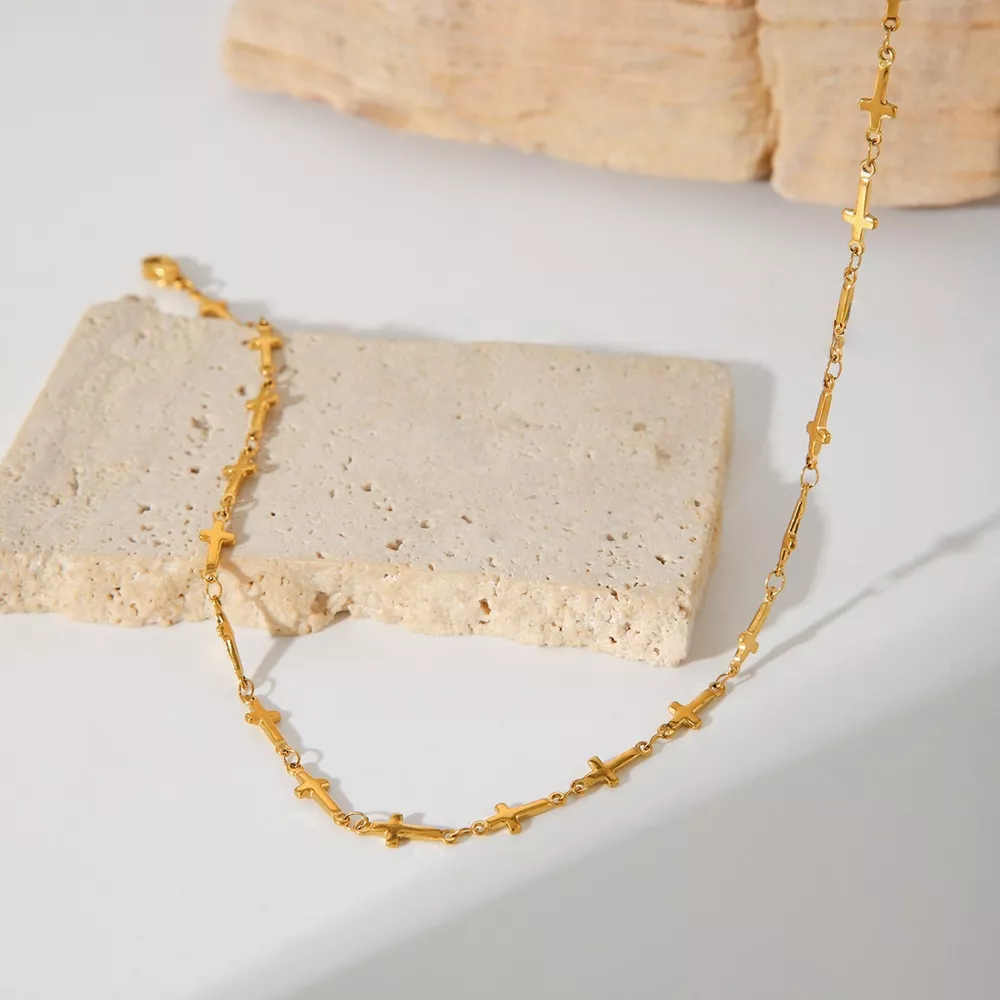18K Gold-Plated Cross Necklace, image 4