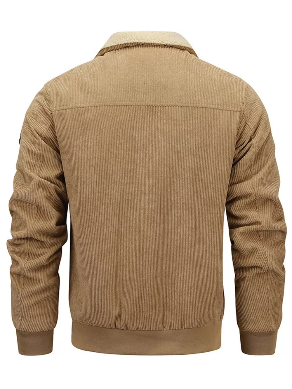 Men's Plus Size Corduroy Sherpa Lined Winter Coat, image 3