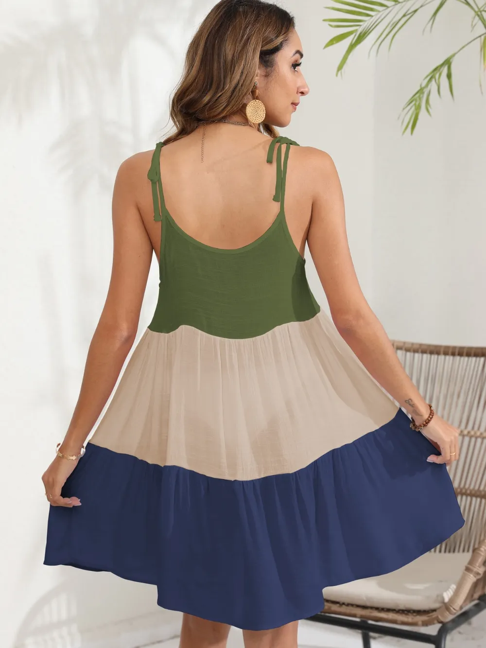 Color Block Spaghetti Strap Cover-Up Dress, image 9