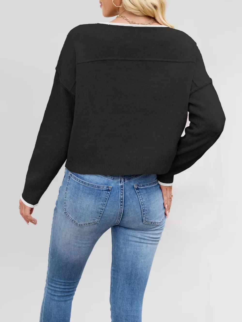 Round Neck Dropped Shoulder Sweater, image 23