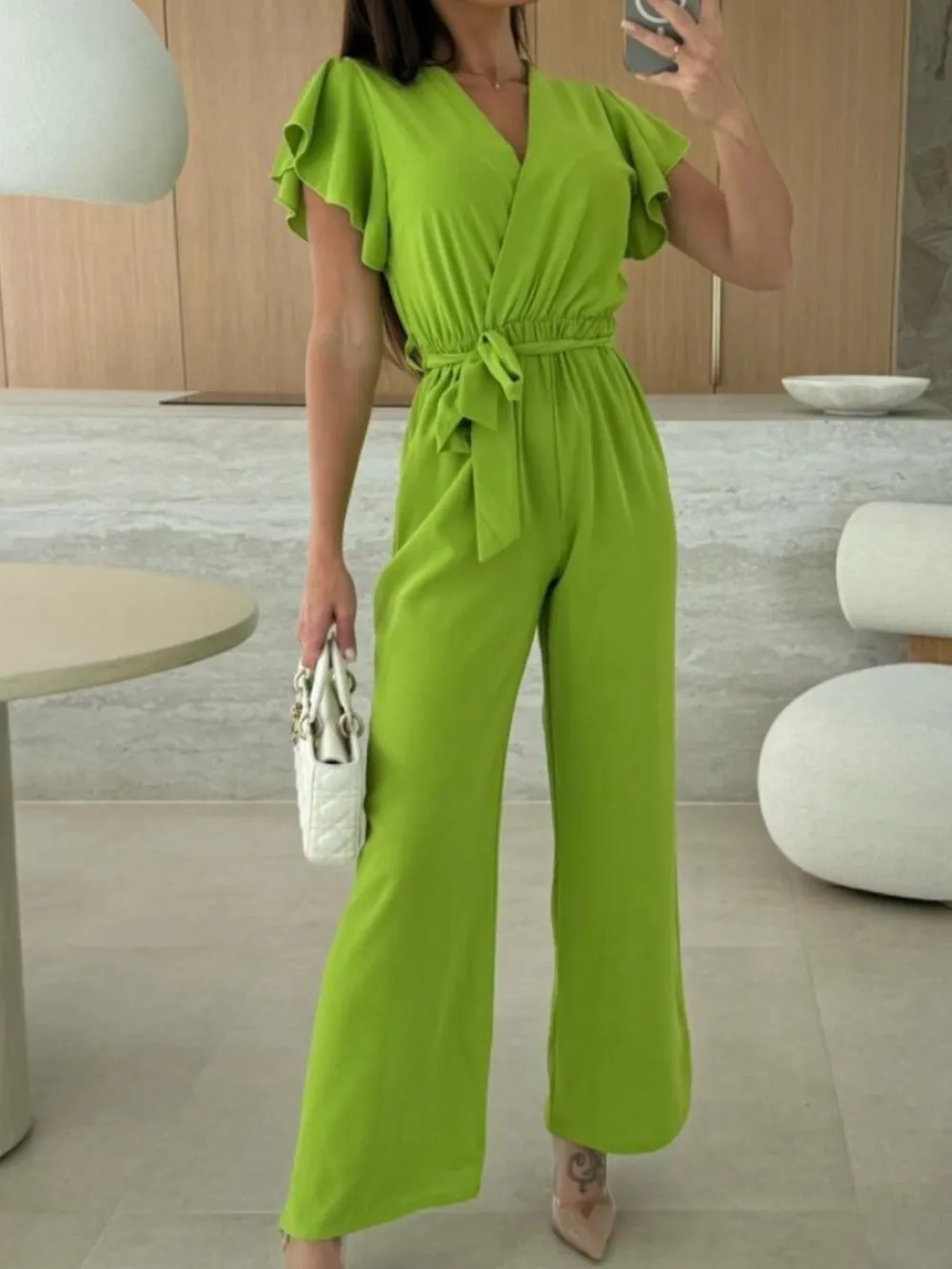 Tied Ruffled Wide Leg Jumpsuit, image 10