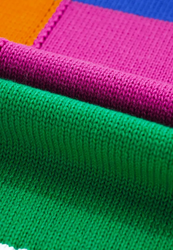 Color Block Round Neck Long Sleeve Sweater, image 9
