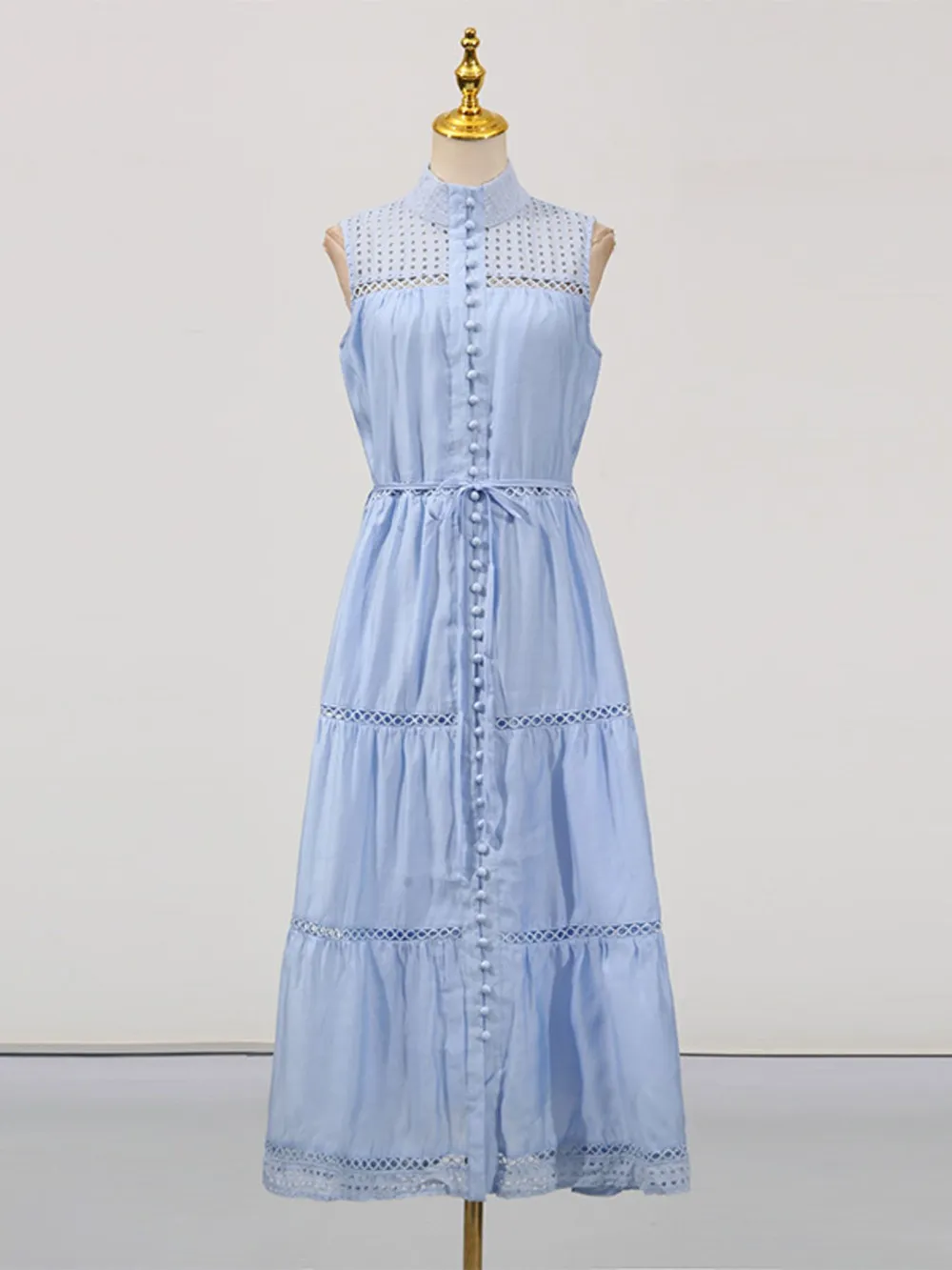 Hollow Out Sleeveless Midi Dress, image 7