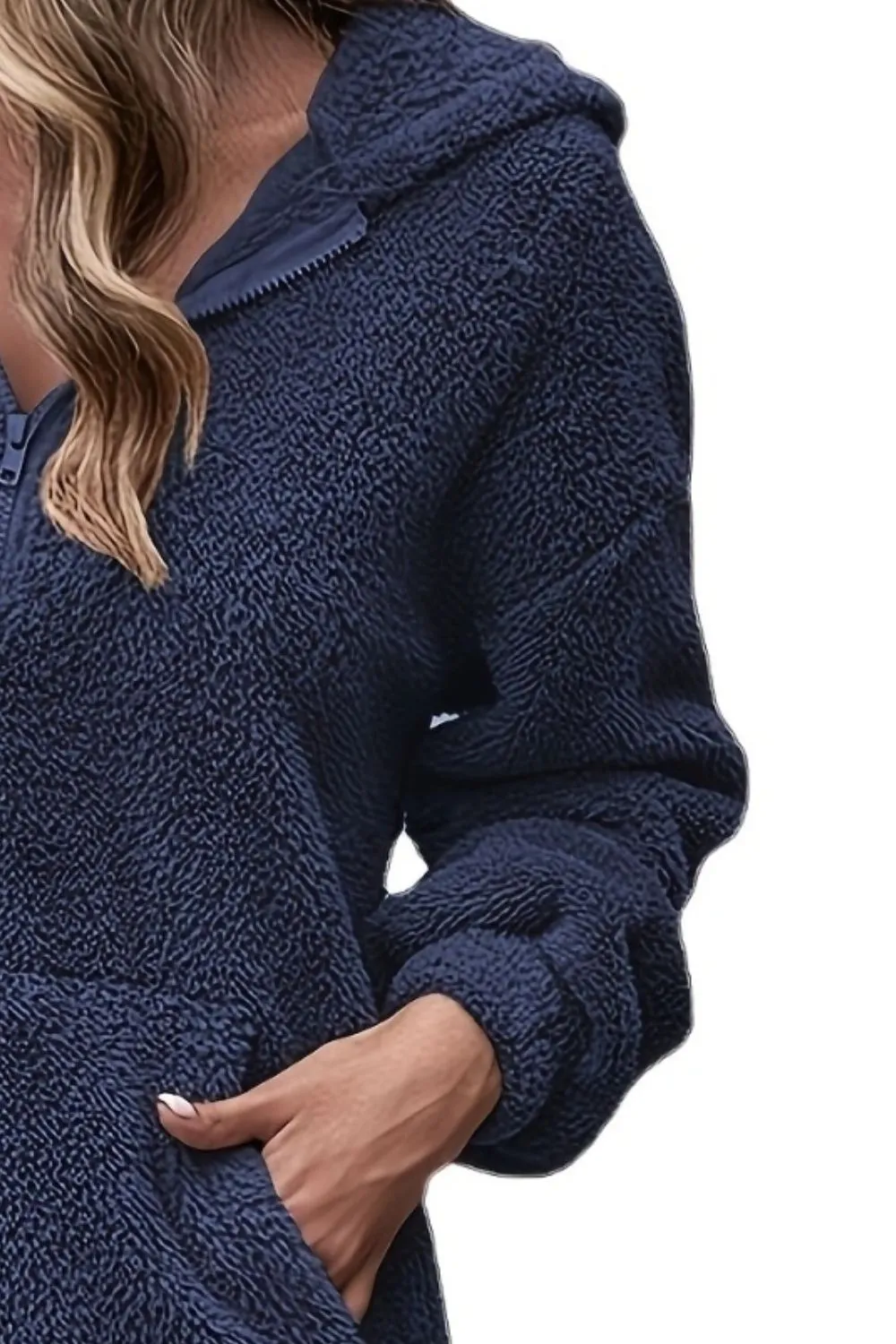 Half Zip Dropped Shoulder Oversized Hoodie, image 12