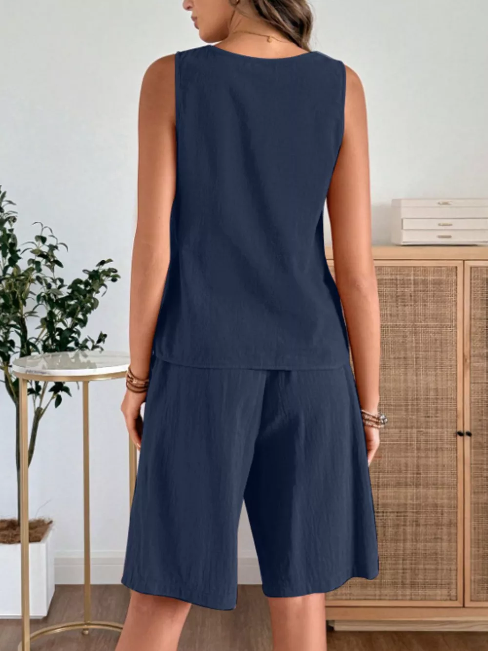 Round Neck Tank and Shorts Set, image 11