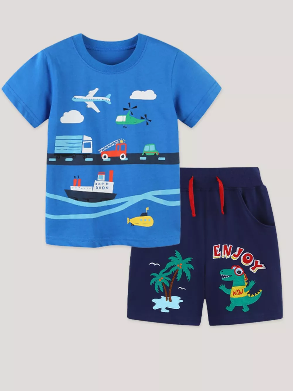 Children's Transportation & Crocodile Print Casual Set, image 2