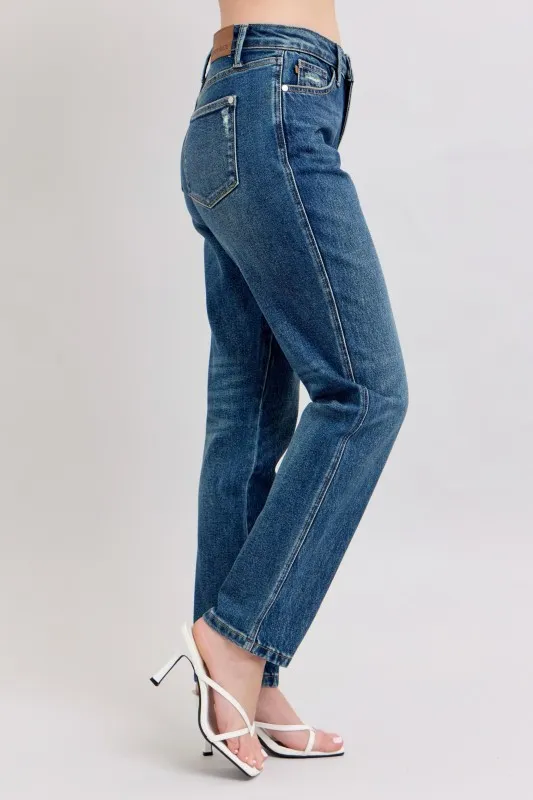 Full Size High Waisted Rigid Magic Non-destroy Straight Leg Jeans Plus Size, image 5