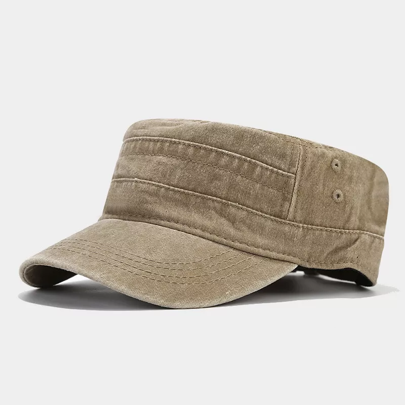 Vintage Washed Cotton Military Cadet Hat
