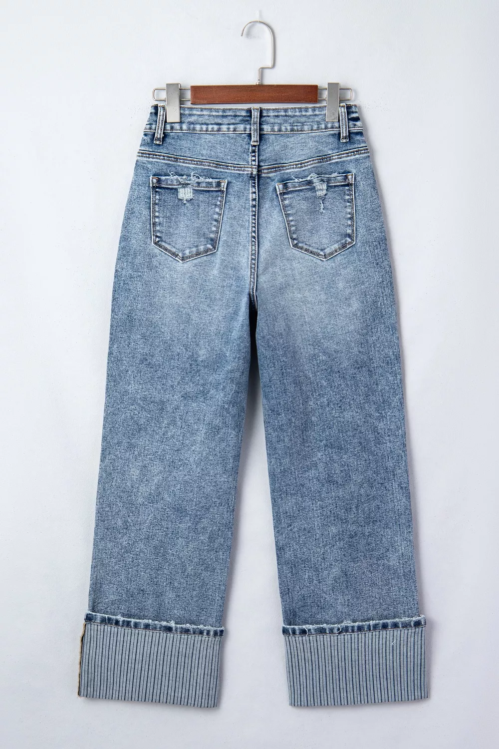 Cuffed Straight Loose Jeans, image 7