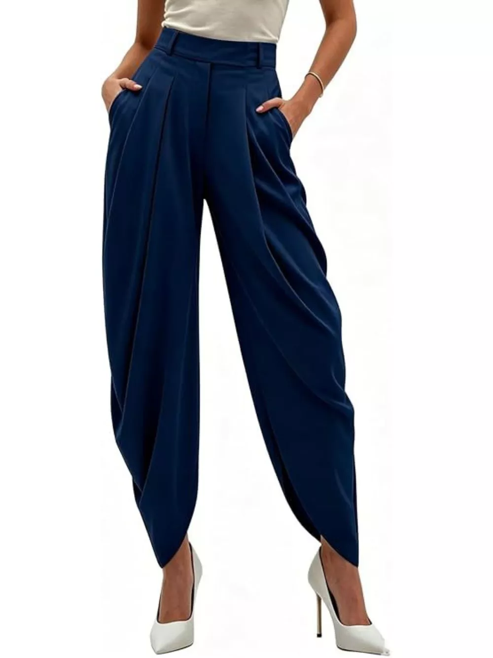 High-Waisted Pleated Drape Pants, image 14