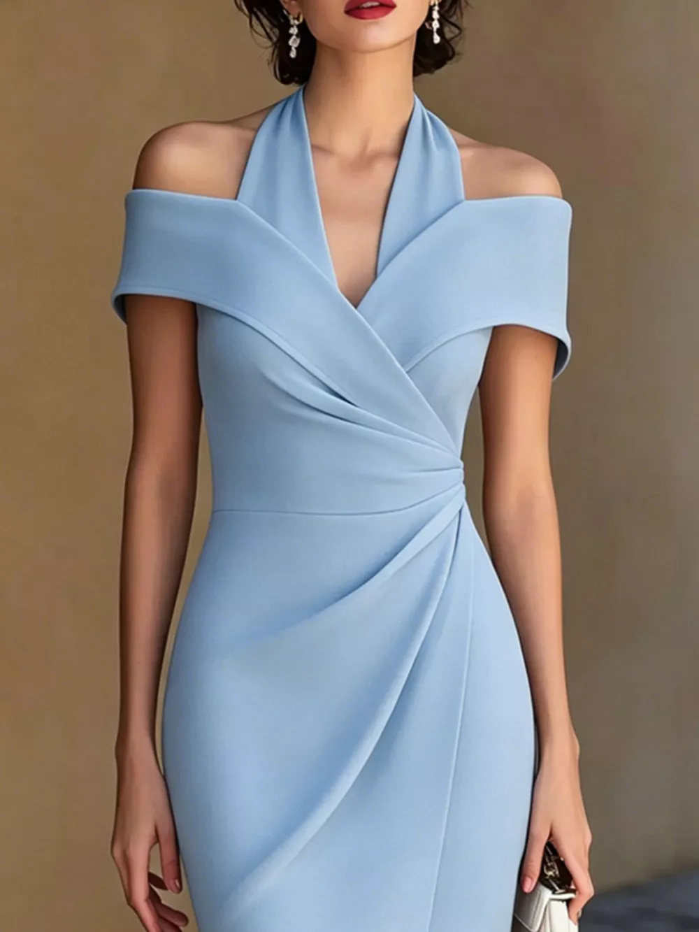 Cold Shoulder Halter Neck Midi Dress, image 7