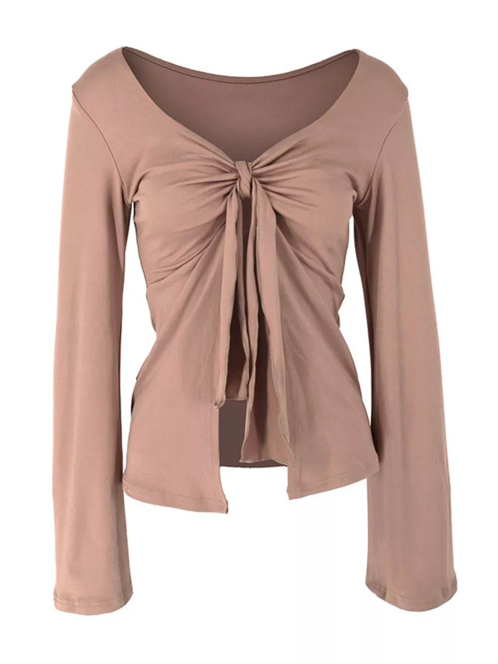 Tie-Front Long Sleeve T-Shirt, image 14