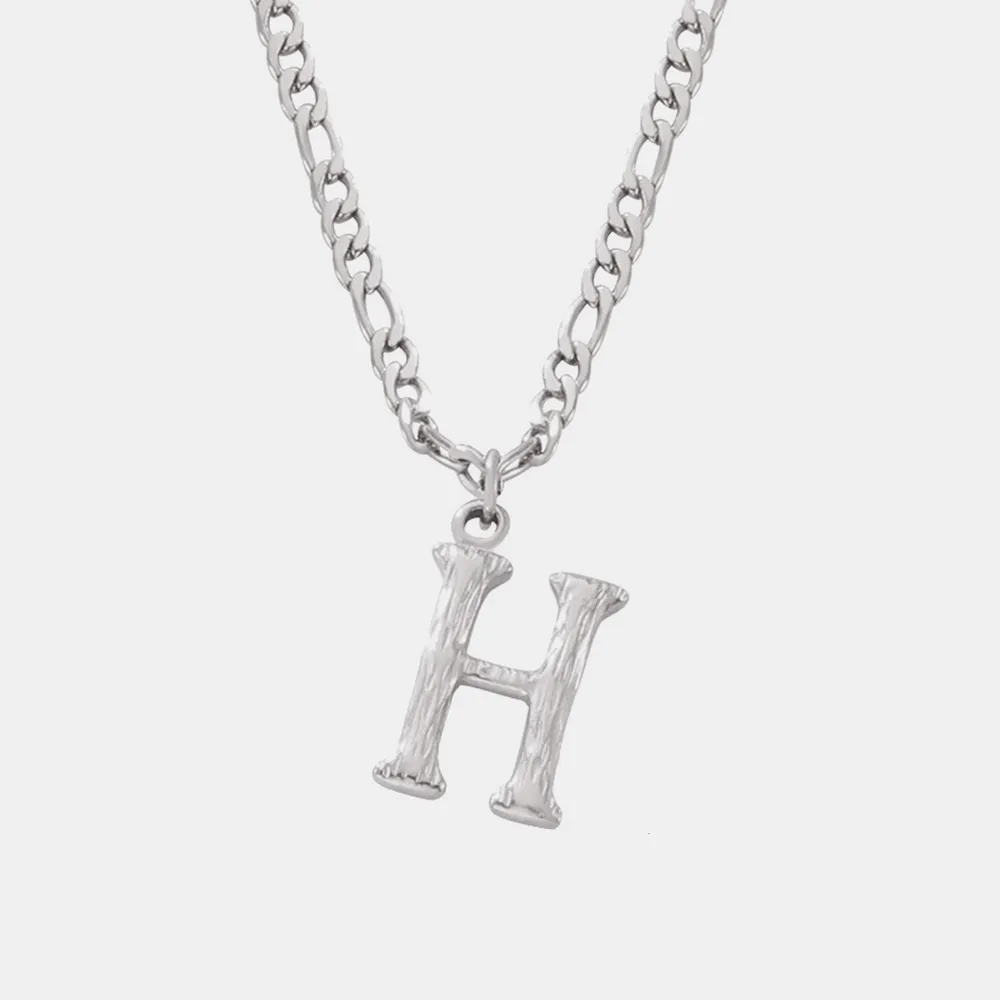 Titanium Steel Letter Pendant Necklace, image 8