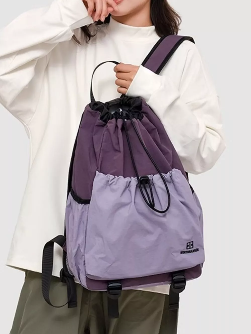 Drawstring Closure Lightweight Backpack Bag