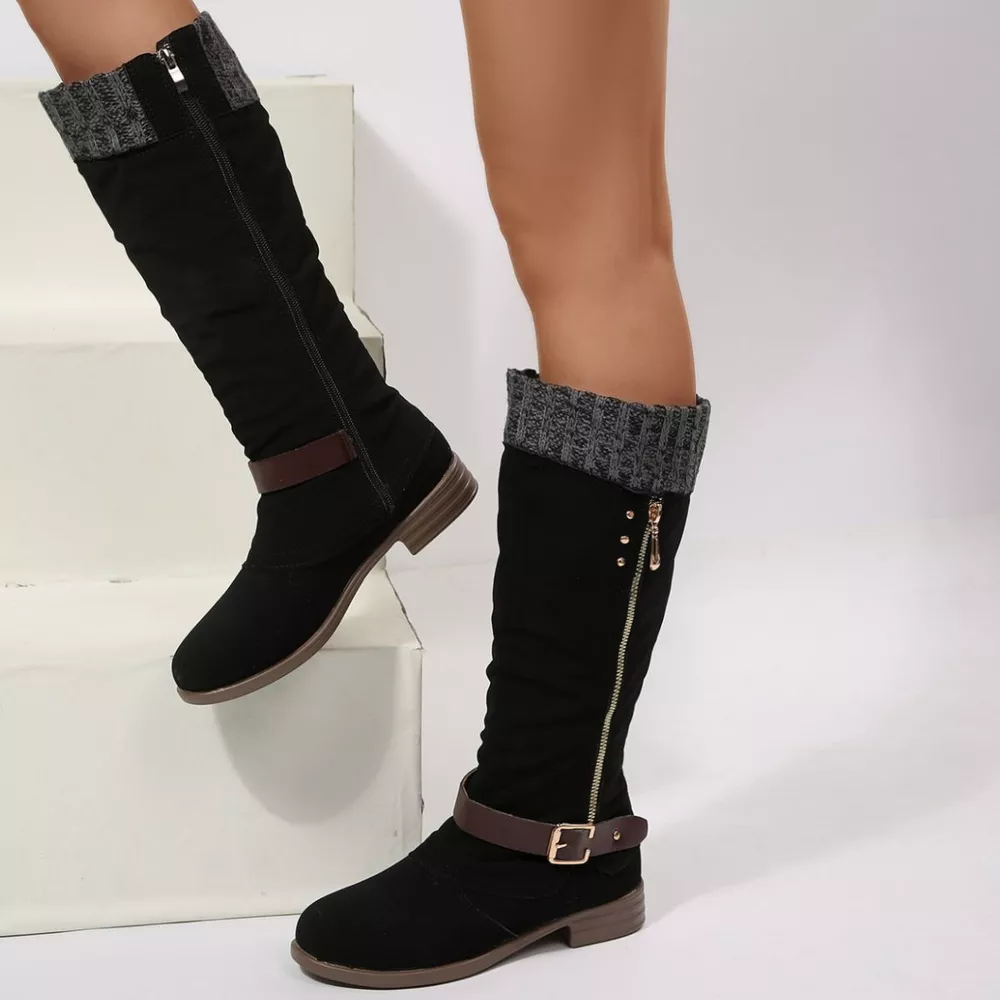 Round Toe Block Heels Boots, image 18