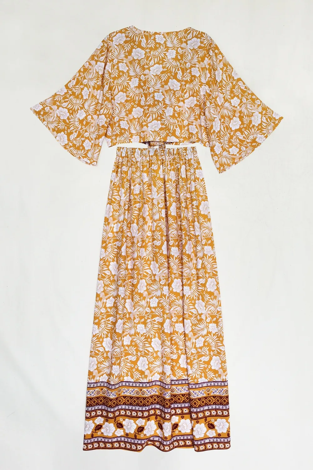 Printed Half Sleeve Top and Slit Skirt Set, image 9