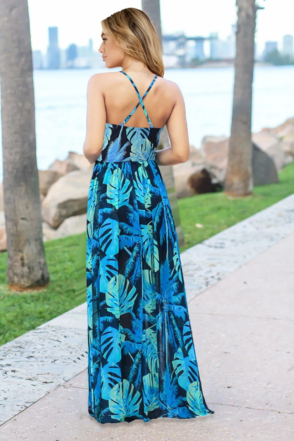 Crisscross Printed Surplice Cami Dress, image 12