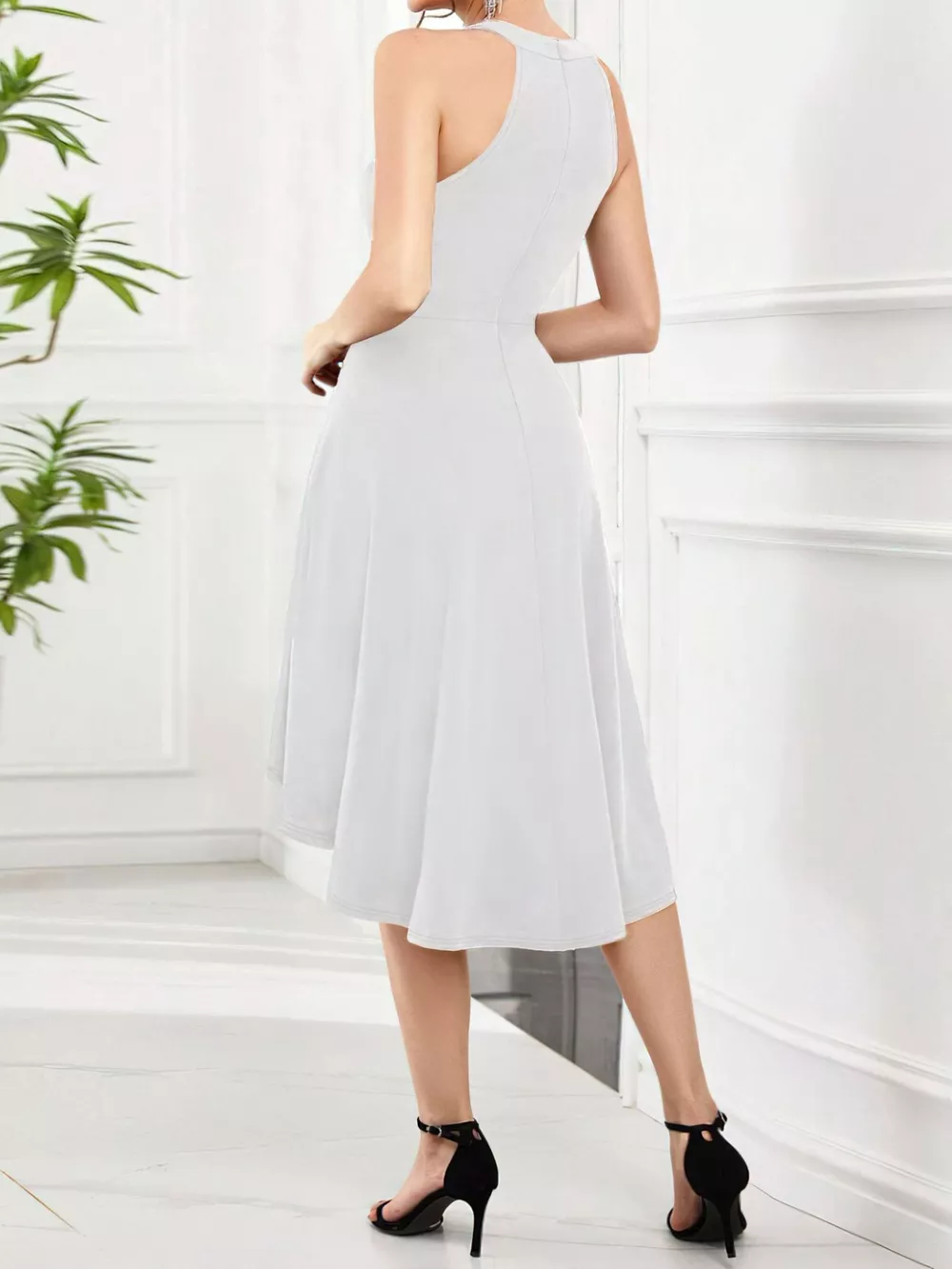 Elegant High-Low Hem Sleeveless Dress, image 13