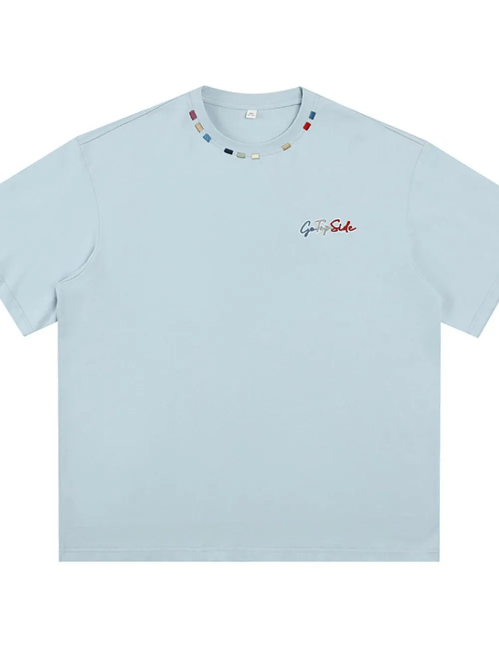 Men's Plus Size Embroidered Round Neck Half Sleeve T-Shirt, image 9