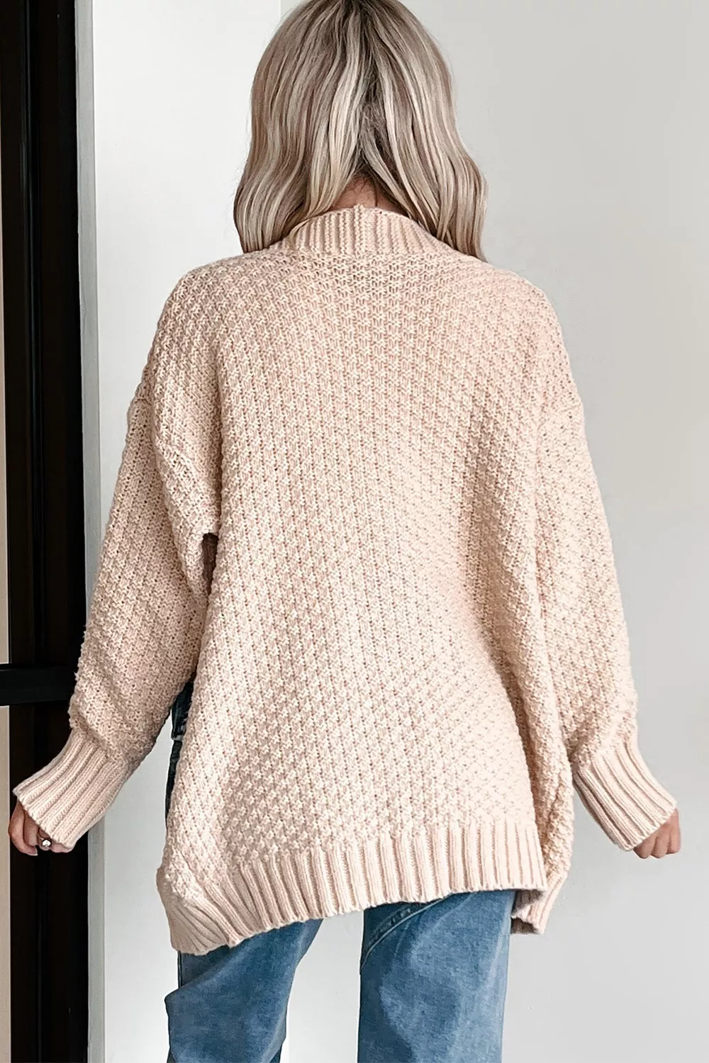 Textured Knit Open-Front Cardigan, image 4