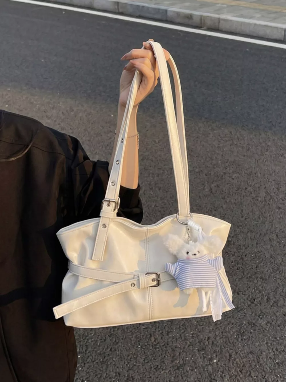 Buckle Decor Shoulder Bag, image 6