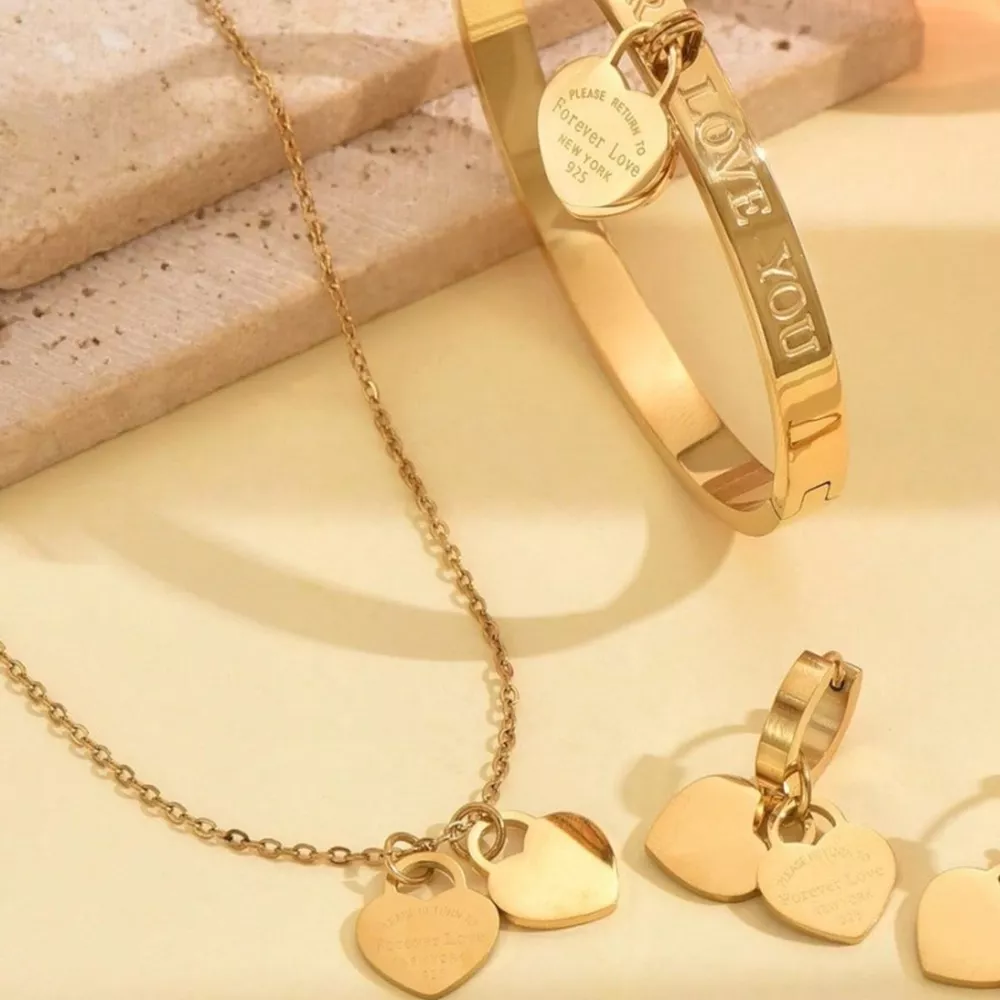 18K Gold-Plated Heart Jewelry Set, image 5