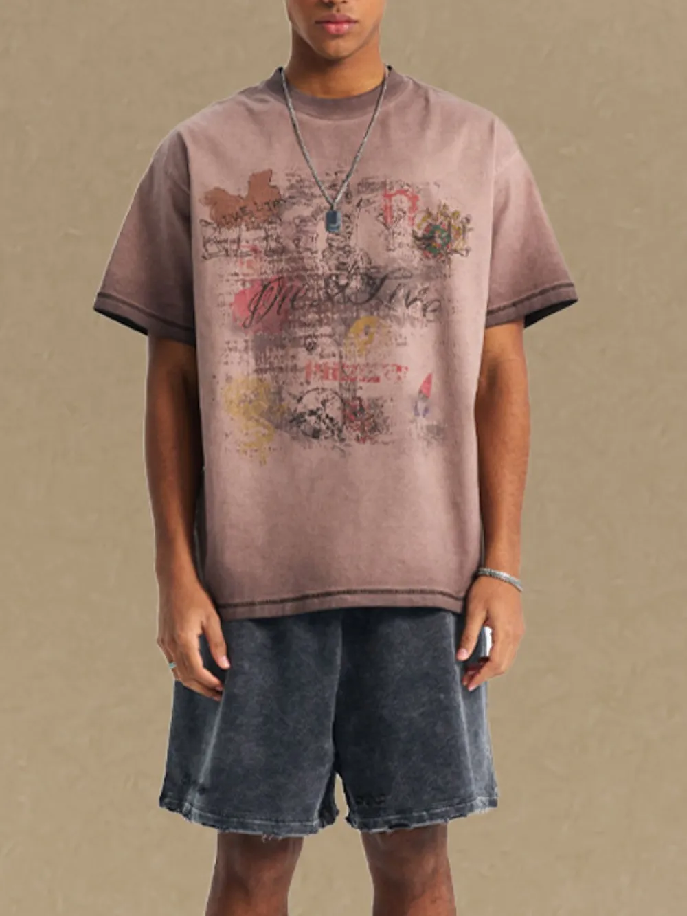 Men's Graphic Round Neck Half Sleeve T-Shirt, image 3