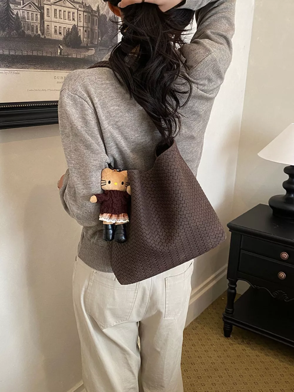 Vintage Woven Leather Shoulder Bag