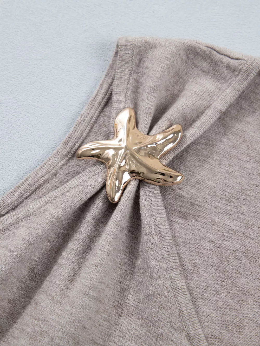 Metal Star Detail V Neck Sweater Knit Tank Top, image 5