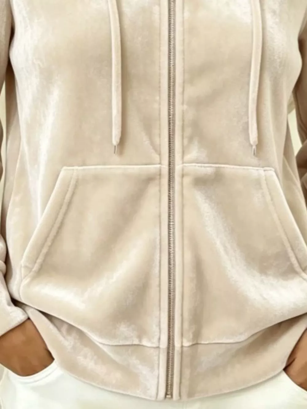 Full Size Velvet Zip-Up Outerwear with Drawstring Plus Size, image 12