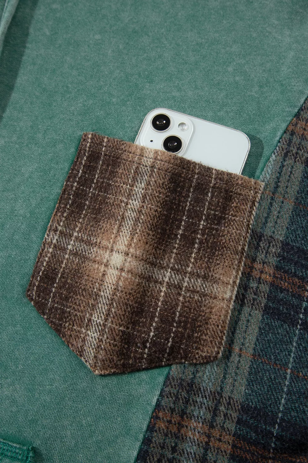 Plaid Kangaroo Pocket Hoodie, image 7