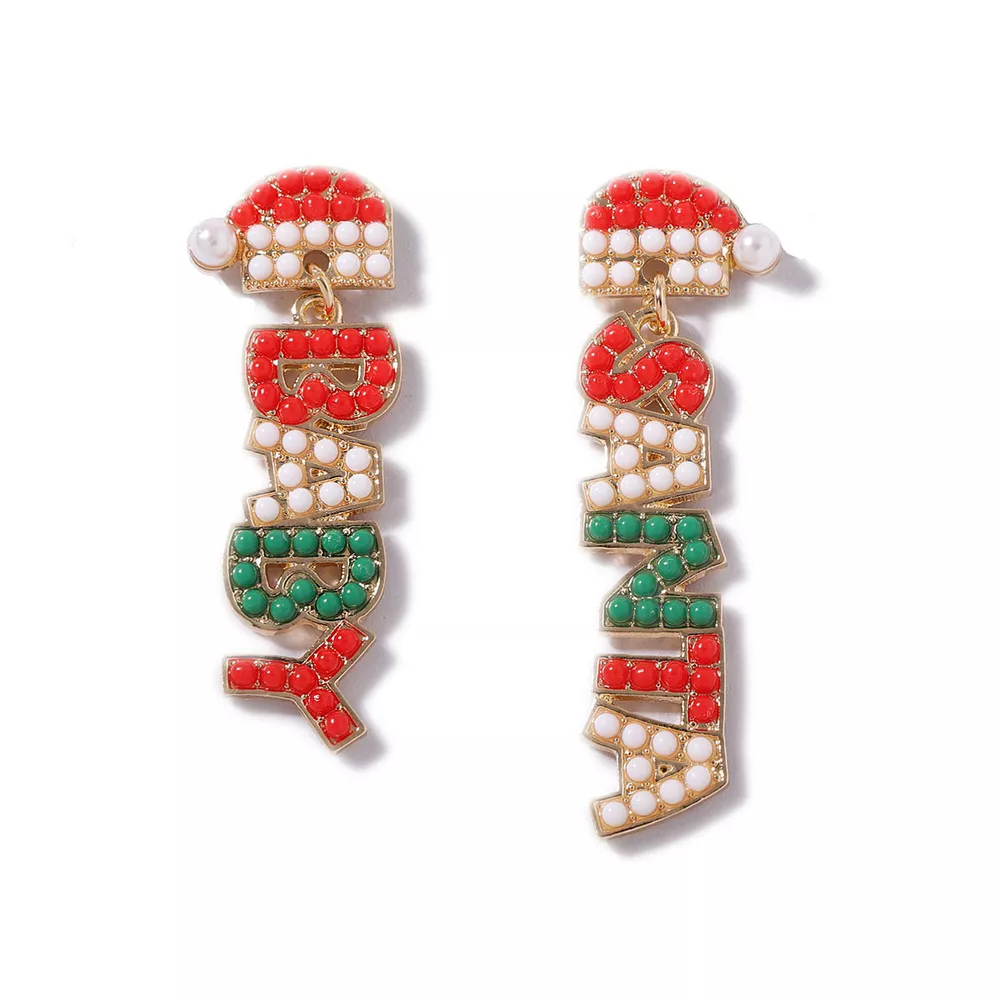 Christmas Beaded BABY Drop Earrings, image 3