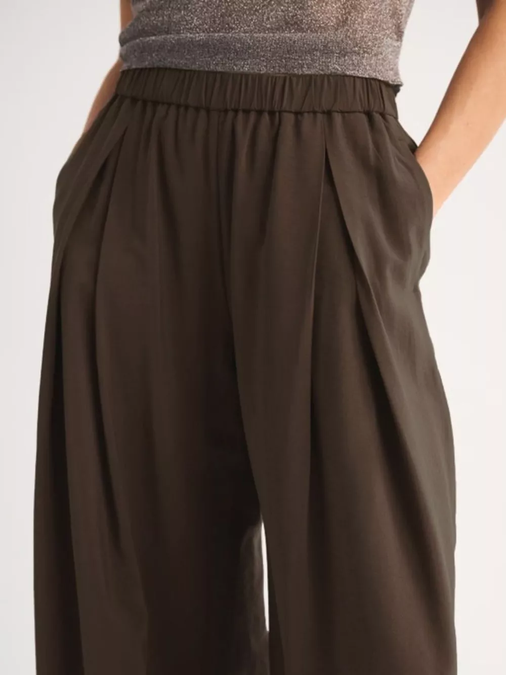 Elastic Waist Relaxed Fit Pants, image 2