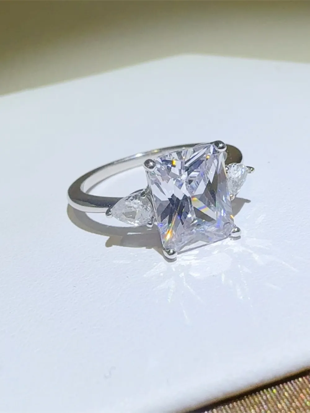 3 Carat Moissanite 925 Sterling Silver Square Shape Ring, image 6