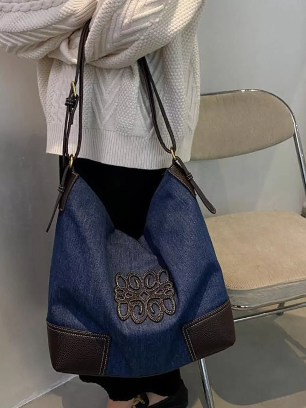 Embroidered Canvas Tote Bag, image 16