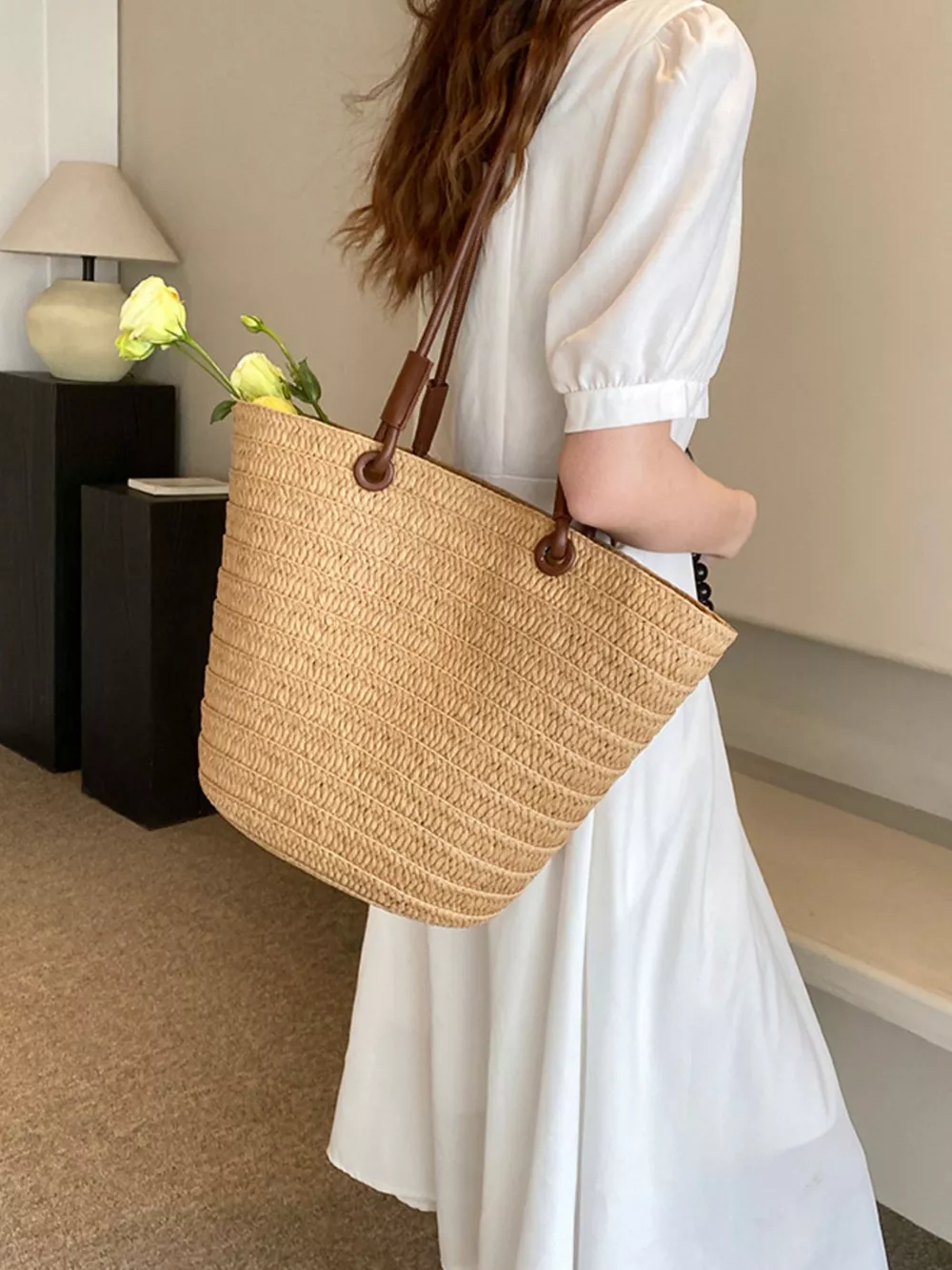 Straw Woven Shoulder Bag, image 2