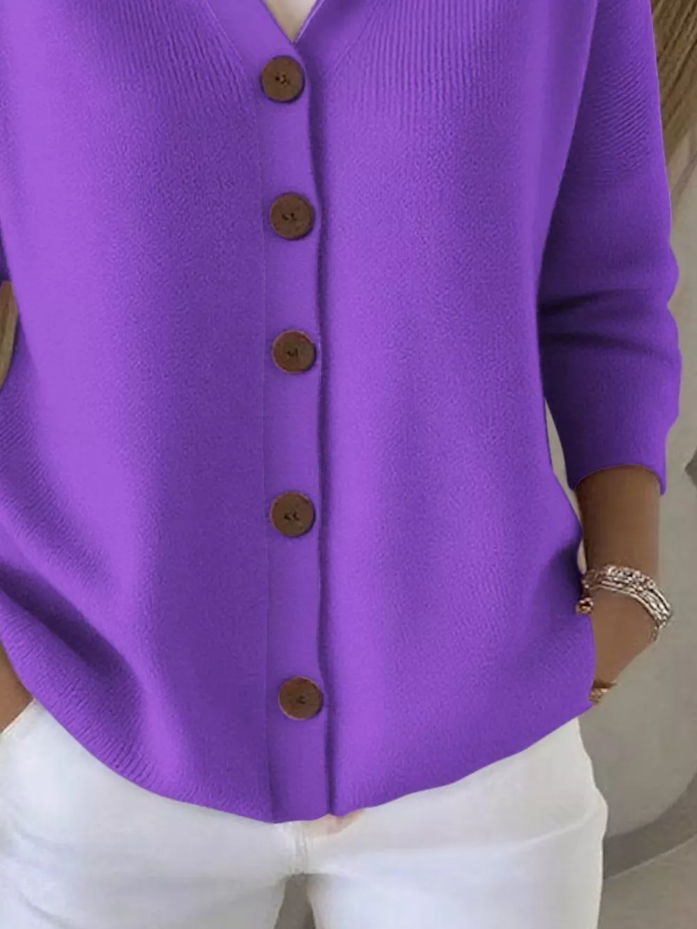 Full Size Hooded Button-Front Soft Knit Cardigan Plus Size, image 12