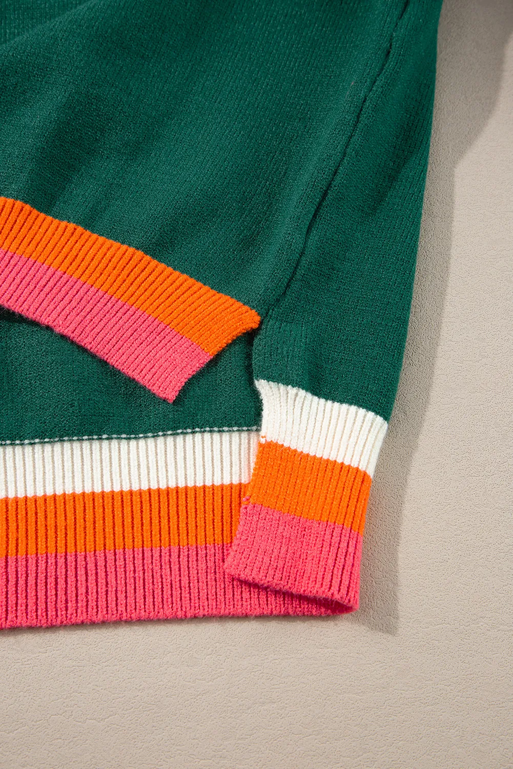 Contrast Round Neck Long Sleeve Sweater, image 3