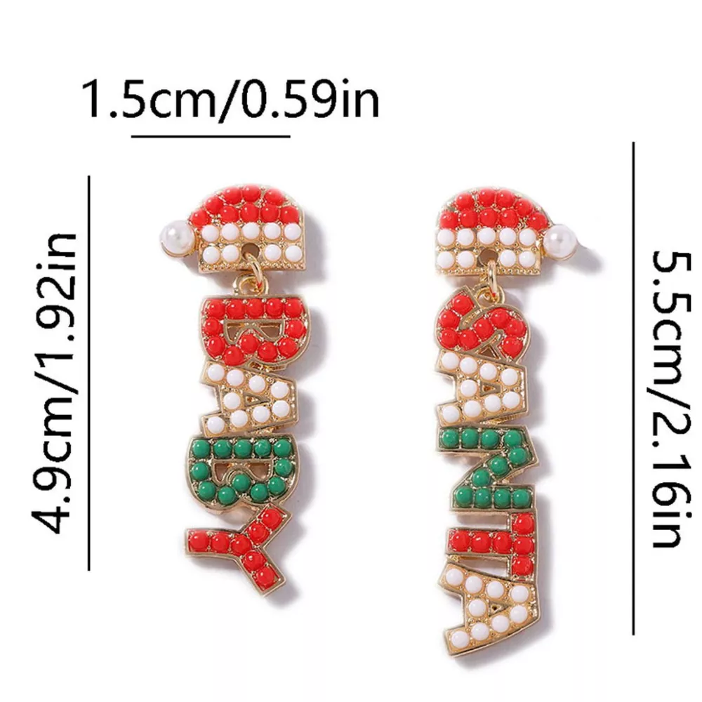 Christmas Beaded BABY Drop Earrings, image 4