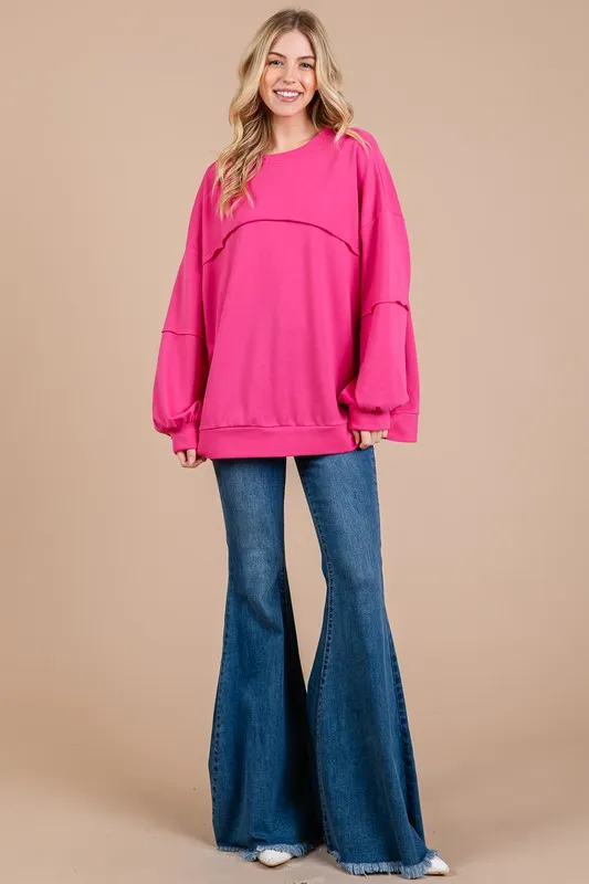 Ces Femme Exposed Seam Long Sleeve Sweatshirt, image 4