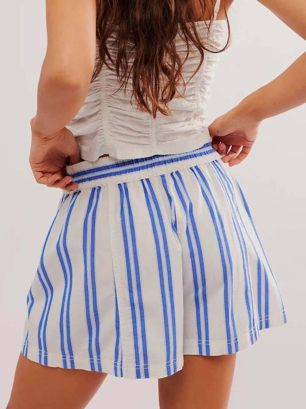 Striped Elastic Waist Shorts, image 13