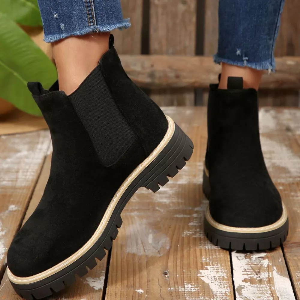 Round Toe Block Heels Boots, image 13