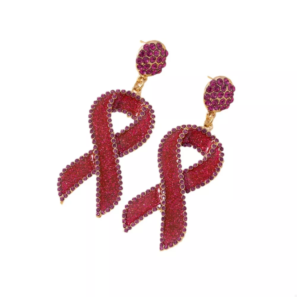 Rhinestone Ribbon Drop Earrings, image 4