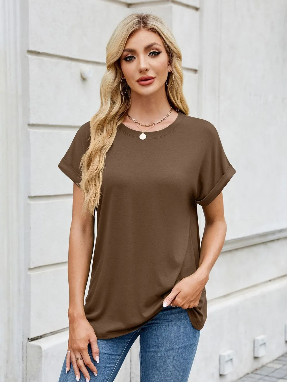 Round Neck Short Sleeve T-Shirt, image 17