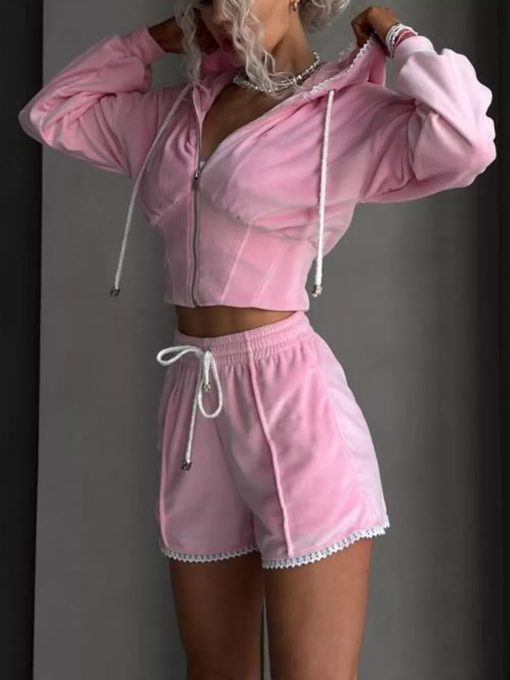 Zip Up Hooded Outerwear and Shorts Set, image 18