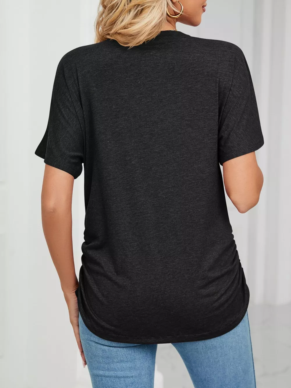 Casual V-Neck Short Sleeve T-Shirt, image 7