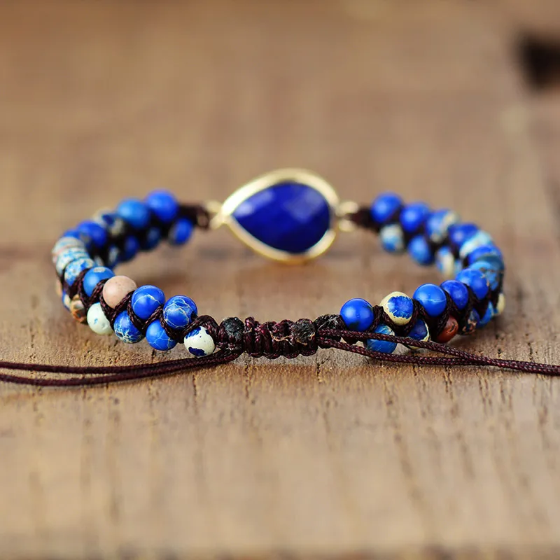 Handmade Teardrop Shape Beaded Bracelet, image 3